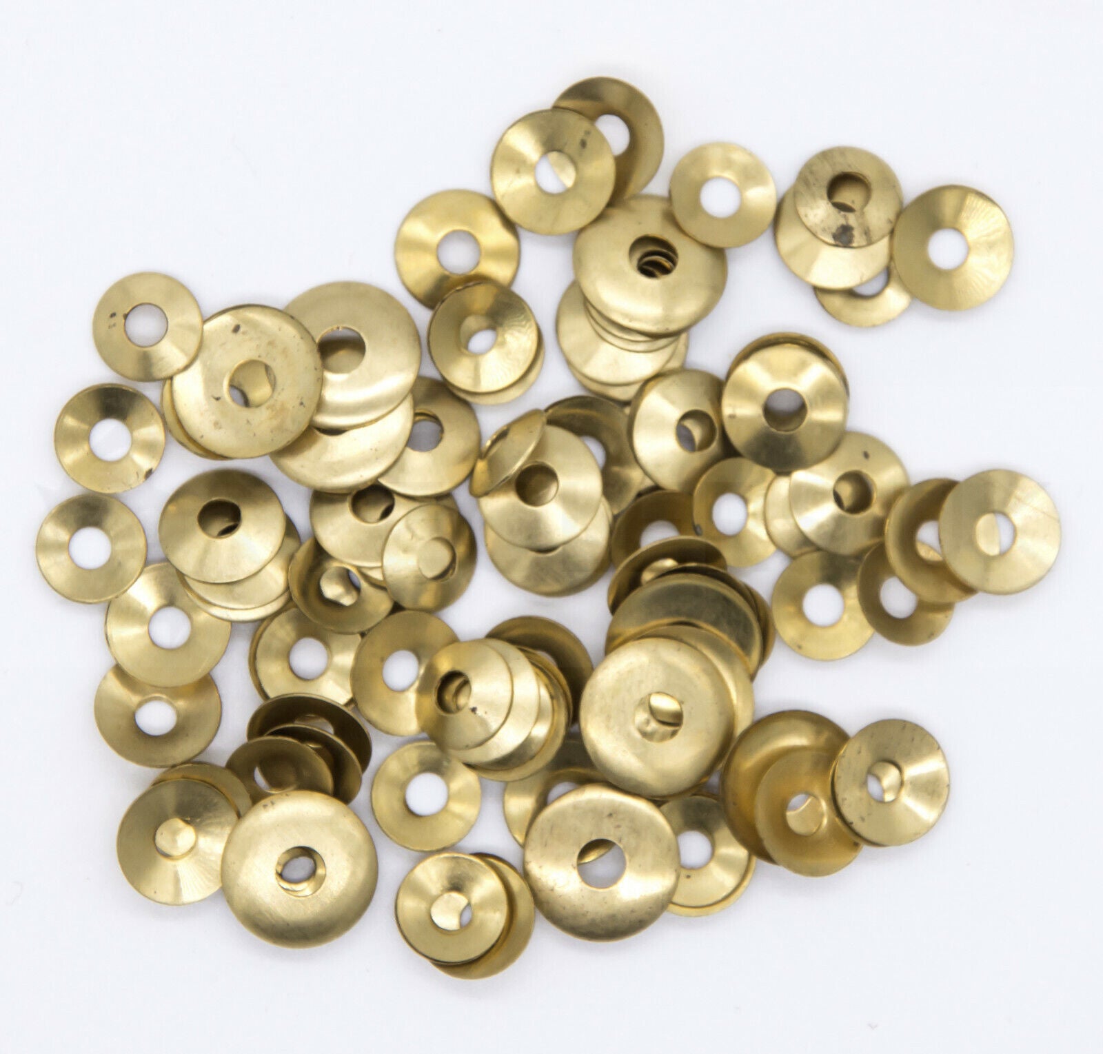 Brass Domed Clock Washers, Round hole