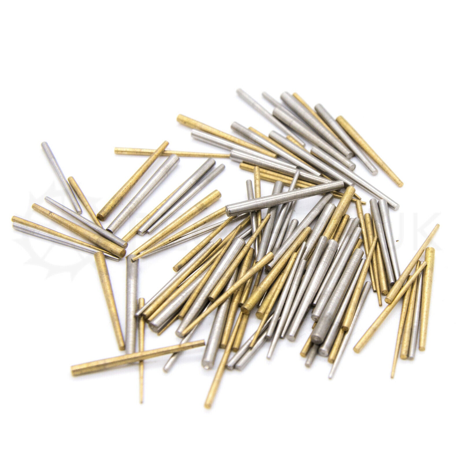 100 x Steel & Brass Clock tapered pins - Assorted mixed sizes