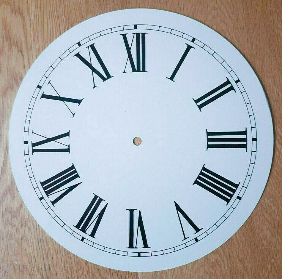 12 Inch Clock Dial Face - White - Roman Numerals